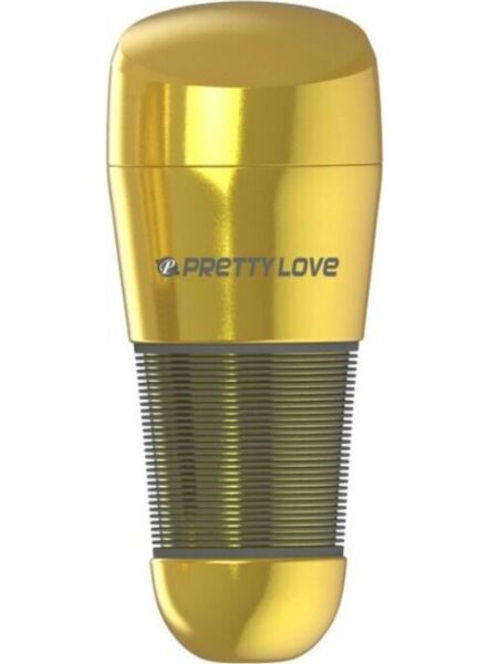 Masturbator Pretty Love BM-00900T49NNJ in vaginavorm met gouden behuizing