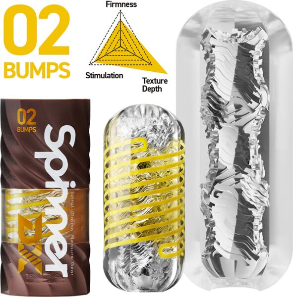 Masturbator Tenga Spinner DX 02 Bumps met houder en droogstandaard