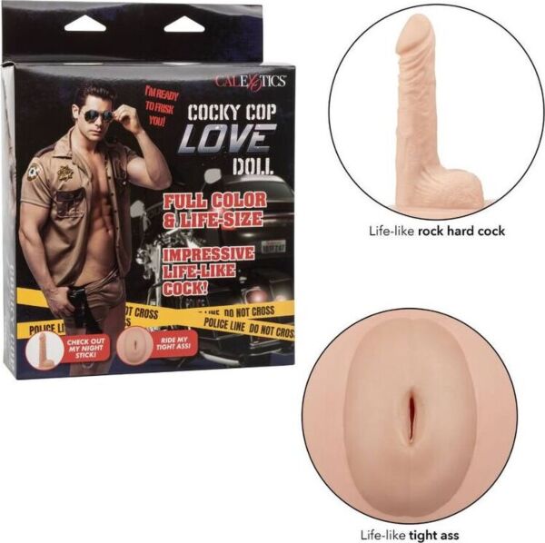 Opblaaspop CalExotics Cocky Cop Love Doll, met volledig lichaam