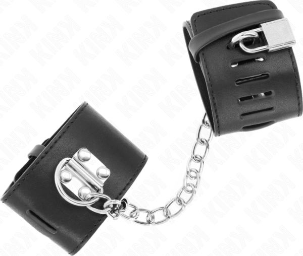 Zwarte Kink Fixed Wrist Restraints met ketting en hangslotsluiting