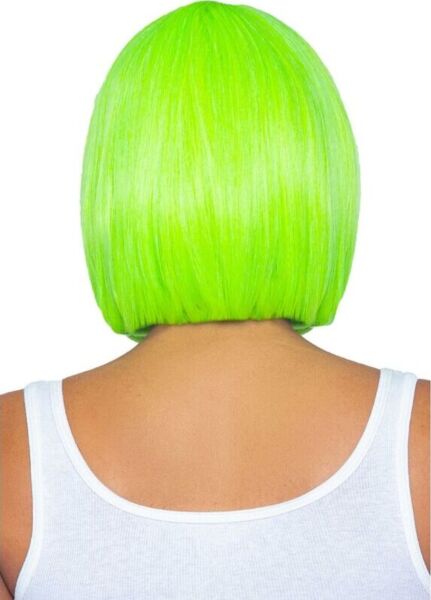 Pruik Leg Avenue Neon Bob groen, korte bob met pony in neongroen