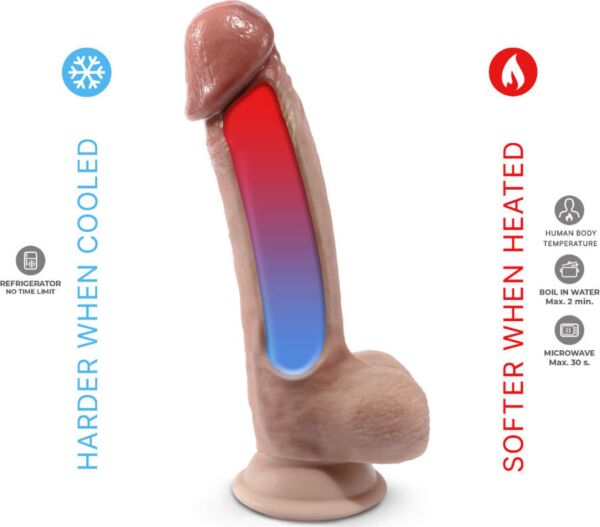 Realistische dildo Silexd Model 1 van thermoreactieve siliconen