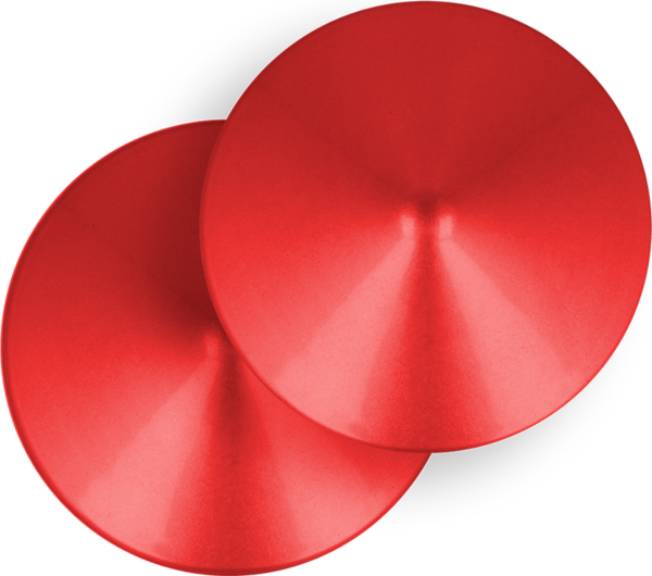 Tepelstickers Ohmama Fetish Red Circle, rond en rood met metallic textuur