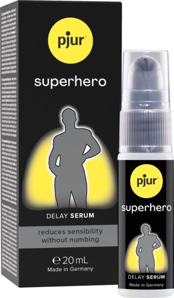 Flacon van 20 ml van het vertragende serum Pjur Superhero Delay Serum
