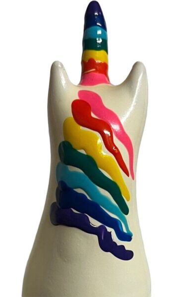 Grapcondoom Condomerie Unicorn Rainbow, met de hand beschilderd