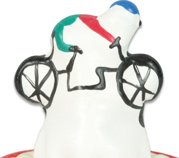 Met de hand geschilderd decoratief condoom Condomerie Bicycle