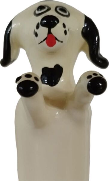 Decoratief condoom Condomerie Happy White Dog XL, met de hand geschilderd
