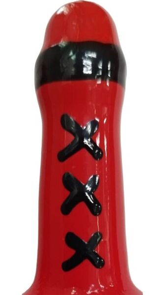 Decoratieve fopcondoom Condomerie Amsterdam Red, handgeschilderd