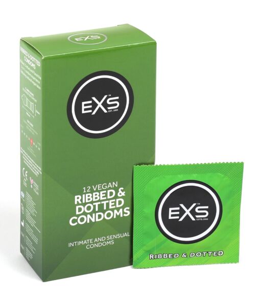 Doos EXS Ribbed & Dotted condooms met ribbels en noppen