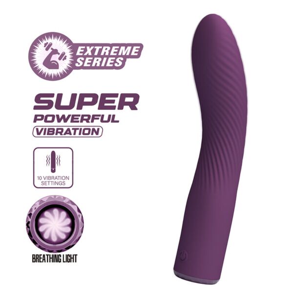 Paarse Kissell vibrator, langwerpig en licht gebogen