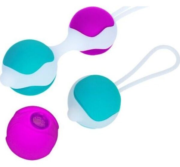 Set vaginale balletjes Pretty Love Flirtation Orgasmic Ball Deluxe van siliconen, met de verwisselbare balletjes