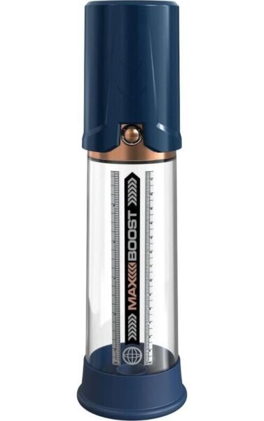 Penispomp Pump Worx Max Boost met transparante cilinder, meetlat en geïntegreerde handpomp