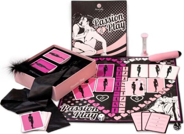 Erotisch bordspel Secret Play Passion Play met speelbord, kaarten en accessoires