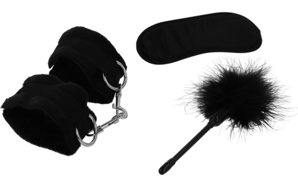 Intense Fetish bondage set met boeien, blinddoek en plumeau