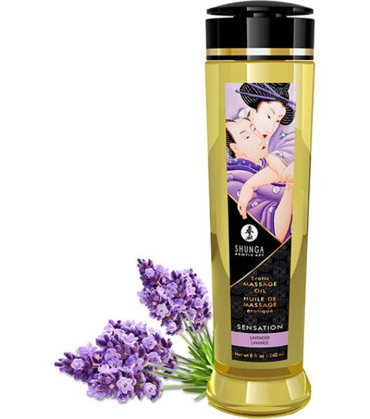 Shunga Erotic Massage Oil massageolie van 240 ml in de transparante fles
