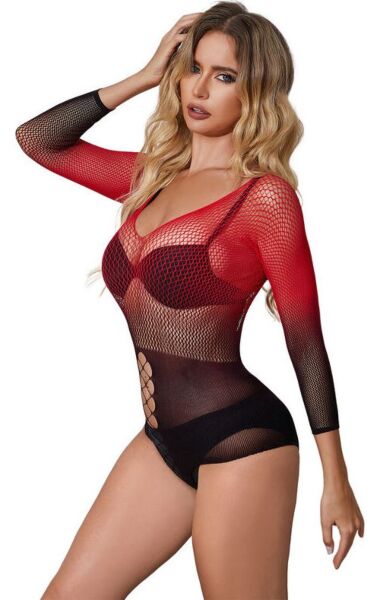 Subblime body zwart en rood, van net met kleurverloop