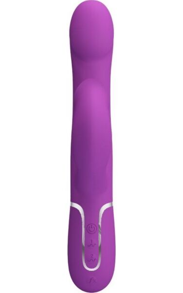 Rabbit vibrator Pretty Love BW-500012-3 van siliconen, met externe arm en parels