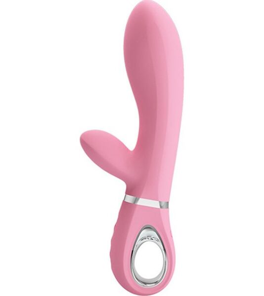 Rabbitvibrator Pretty Love Thomas in oudroze, met gebogen schacht en arm voor de clitoris