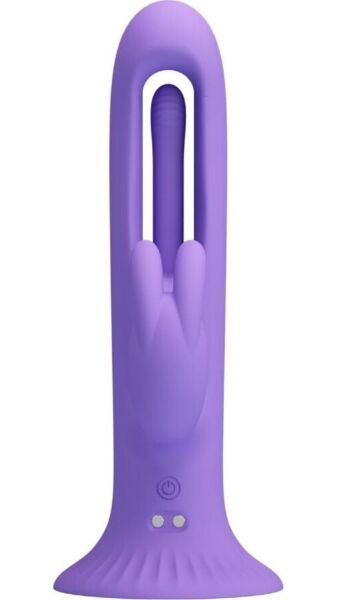 Paarse rabbit vibrator Pretty Love Killmoulis met tongfunctie