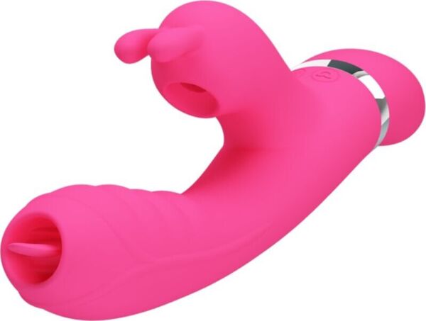 Rabbitvibrator Pretty Love BI-014854 van siliconen, met tikkende clitorisstimulator