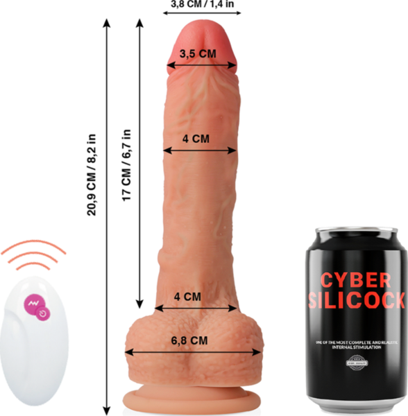 Realistische Cyber Silicock Master Huck-dildo met aders, eikel, ballen en zuignap