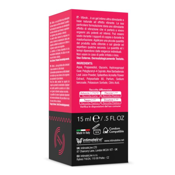 Flesje stimulerende gel IntimateLine Vibroh van 15 ml
