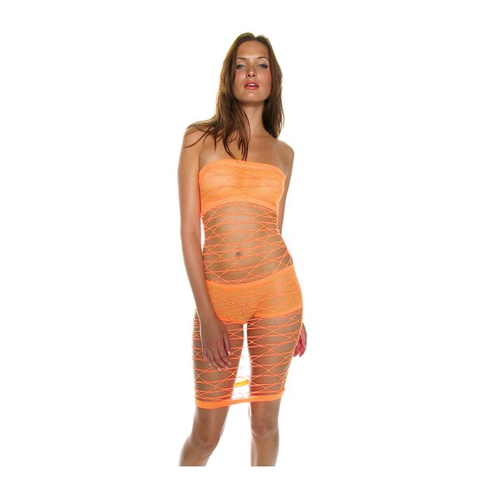 VESTIDO RED LYCRA C/HOTPANTS NARANJA