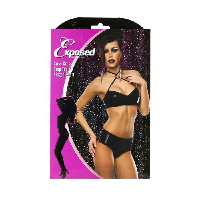 LIQUID ONYX CROP TOP&BOY SHORT NEGRO XS