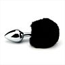 Bunny Tail Butt Plug Furry Fantasy met Easy Inbreng Negro