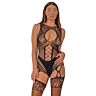 Bodystocking Lace Cut Out met Suspender