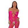 Bodystocking Lace Up Front Crotchless