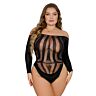 Bodysuit Lace Plus Size Long Sleeved met Open Rug