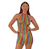 Lingerie Lace Rainbow Halter Neck Jurk voor Feestjes