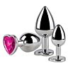 Anal Plug S Pleasures Metal LIA blue - 3-delige set