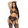 Lingerieset Leg Avenue - Bh, Tanga en Kousen