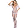 Bodystocking SUBBLIME met open kruis en bloemenpatroon