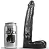 ALL BLACK realistische dildo 21 cm met gebogen textuur