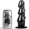 Dildo ALL BLACK 17 CM met 3 volumes voor realistisch gevoel