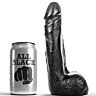 Dildo ALL BLACK 20 CM met semi-realistisch ontwerp