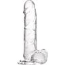Dildo S Pleasures Jelly Dildo Transparent L met venentextuur