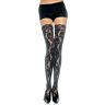 Kousen Leg Avenue - Medias de encaje floral con talla particular ajustable