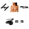 BDSM-set voor halfgevorderden met knevel, tepelklemmen, halsband, paddle en polsboeien