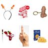 Vrijgezellenfeest-set met diadeem, lolly, tattoos en grapcadeaus