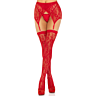 Medias Leg Avenue Rood Met Liguero Sensueel