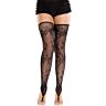 Medias Leg Avenue Floral Zwart - Elegante en Lace