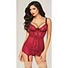 Chemise Onbekend 2PC Wine S met ingebouwde jarretel