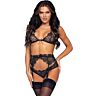 Lingerie Set van 3 Stukken Leg Avenue met Strass