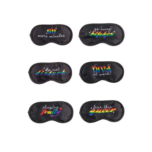 Oogmasker Out Of The Blue met regenboogteksten