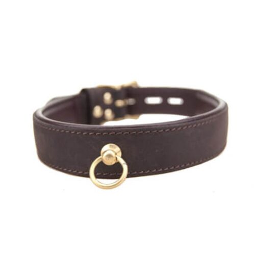 Halsband Bound Nubuck Leather met O-ring