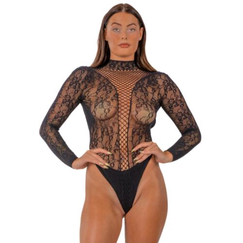 Teddy Lace High Neck met verleidelijke uitsnijdingen